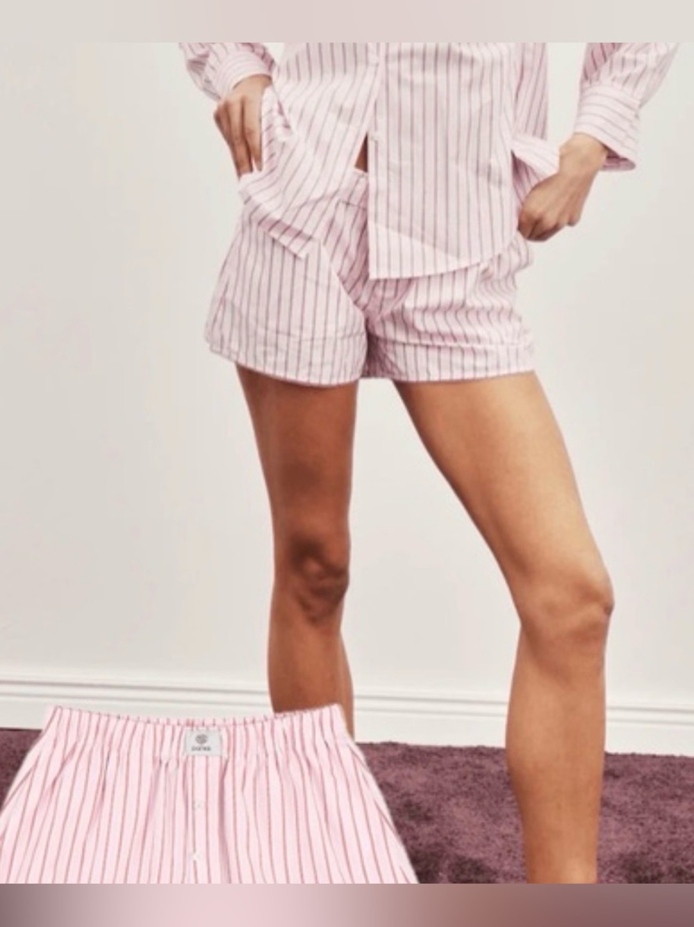 Parke Frill Boxer Vday Collection Matching Loungewear Set.